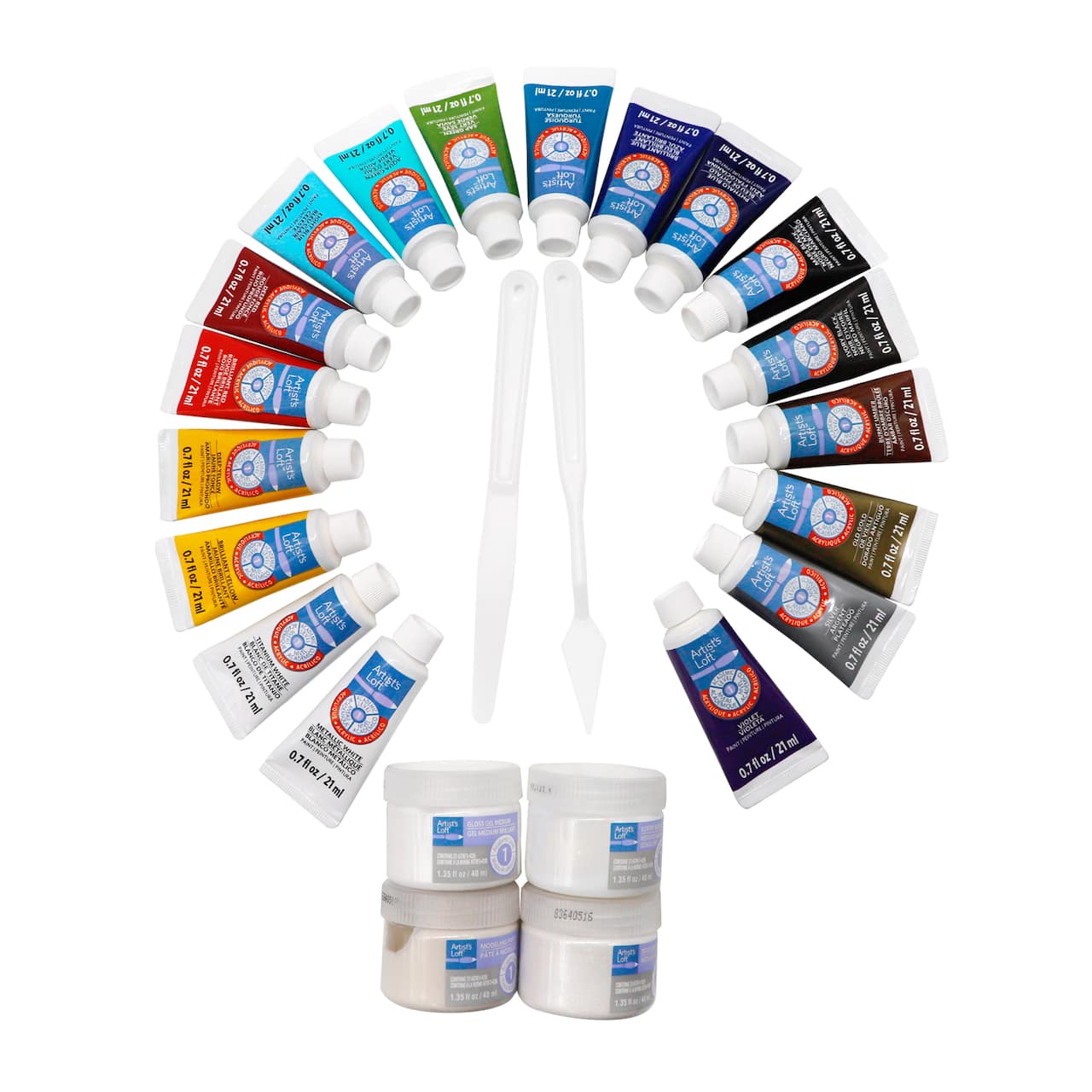 12 Pack: 24 Piece Acrylic Paint & Mediums Set By Artist's Loft™